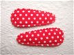 4 cm ~ Katoenen kniphoesje met stippen ~ Rood - 1 - Thumbnail