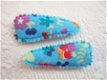 3 cm ~ Blauw kniphoesje met bloemen - 1 - Thumbnail