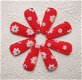3 cm ~ Kniphoesje met witte bloemetjes ~ Rood - 1 - Thumbnail