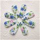 3 cm ~ Stippen kniphoesje met bloemetjes ~ Blauw - 1 - Thumbnail