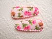 3 cm ~ Kniphoesje met bloemetjes ~ Fuchsia roze - 1 - Thumbnail
