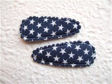 3 cm ~ Katoenen kniphoesje met sterretjes ~ Marine blauw