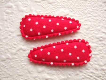 3 cm ~ Katoenen kniphoesje met fijne stipjes ~ Rood - 0