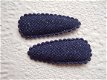 3 cm ~ Denim kniphoesje met glinster ~ Marine blauw - 1 - Thumbnail