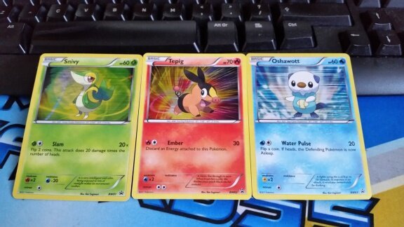 Snivy holo bw01,Tepig holo bw02,Oshawott holo bw03 - 1