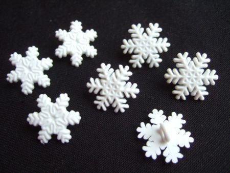 Witte sneeuwvlok met lovertjes ~ 2 cm - 4