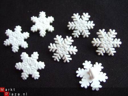 Satijnen sneeuwvlok ~ 2 cm ~ Wit - 2