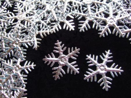Glanzende sneeuwvlok ~ 2,5 cm ~ Zilver - 1