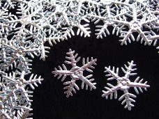 Glanzende sneeuwvlok ~ 2,5 cm ~ Zilver