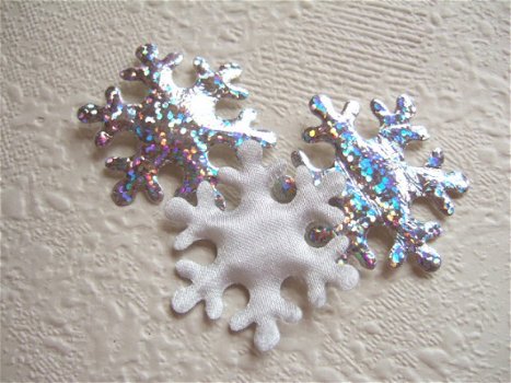 Glinsterende sneeuwvlok ~ 3,5 cm ~ Zilver - 2