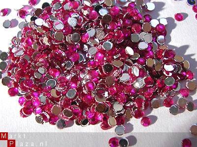 200 1mm NAIL ART Fuchsia Rhinestones Strass Steentjes - 1