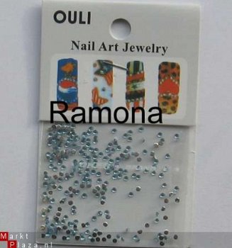 200 1mm NAIL ART AQUA BLAUW Rhinestones Strass Steentjes - 1