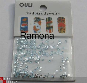 200 1mm NAIL ART AQUA BLAUW Rhinestones Strass Steentjes - 1