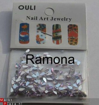 125 4mm NAIL ART PAARS AB DRUP Rhinestones Strass Steentjes - 1