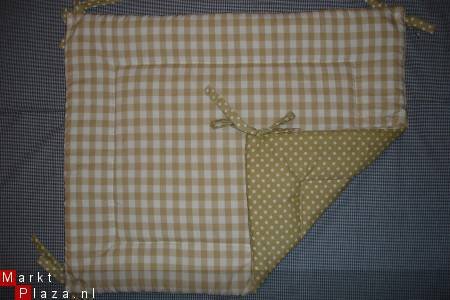 NIEUW Boxkleed Boerenbont Polkadots beige/ecru/zand wit ruit - 1