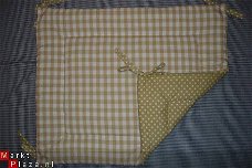 NIEUW Boxkleed Boerenbont Polkadots beige/ecru/zand wit ruit