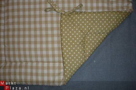 NIEUW Boxkleed Boerenbont Polkadots beige/ecru/zand wit ruit - 2