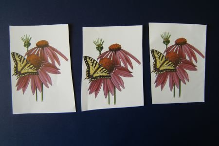 nr.35 SETJE 3d PLAATJES bloem / vlinder - 1