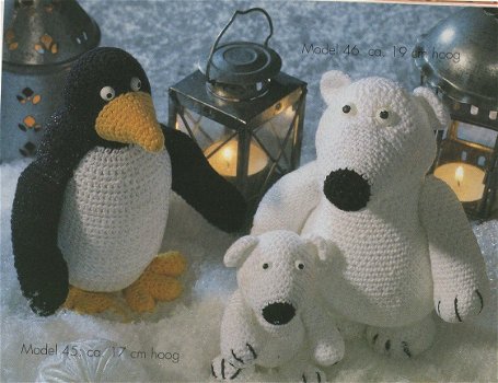 Haakpatroon 1240 pinguin, grote en kleine ijsbeer. - 1