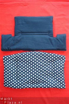 NIEUW Tripp Trapp Kussen Stoelverkleiner Polkadots blauw 2 - 1