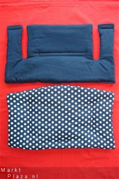 NIEUW Tripp Trapp Kussen Stoelverkleiner Polkadots blauw 2 - 2