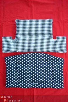 NIEUW Stoelverkleiner Kussen Tripp Trapp blauw dots ruit 1 - 1