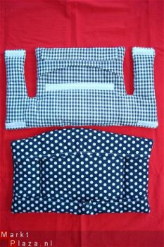 NIEUW Stoelverkleiner Kussen Tripp Trapp blauw dots ruit 1 - 3