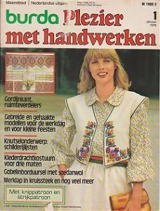 Burda Plezier met handwerken 1978 Nr.1 Januari + Merklap.