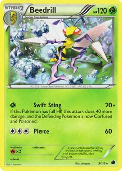 Beedrill rare 3/116 BW Plasma Freeze - 1