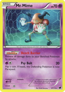 mr.mime rare 47/116 BW Plasma Freeze - 1