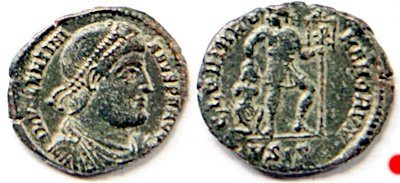 Romeinse munt Valentinianus I Sear 4102 Medailleslag - 1