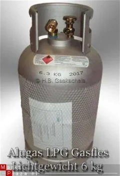 NIEUW: Lichtgewicht Aluminium LPG GASFLES 6 kg TÜV keuring ! - 1