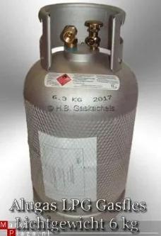 NIEUW: Lichtgewicht Aluminium LPG GASFLES 6 kg TÜV keuring !