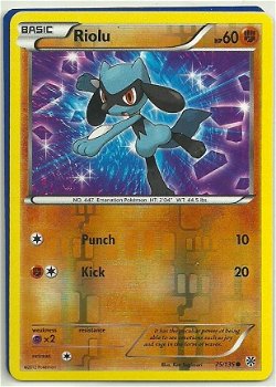 Riolu - 75/135 (reverse foil) BW Plasma Storm - 1