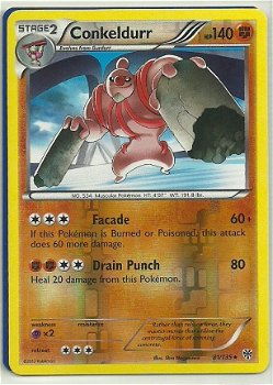 Conkeldurr - 81/135 Rare (reverse foil) BW Plasma Storm - 1