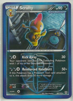 Scrafty - 86/135 Rare (reverse foil) BW Plasma Storm - 1