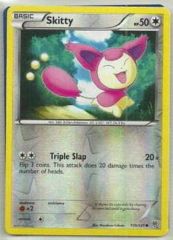 Skitty - 109/135 (reverse foil) BW Plasma Storm - 1