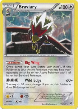 Braviary - 116/135 Rare BW Plasma Storm - 1