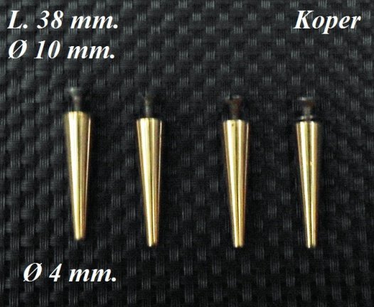 === 4 Klokstel pootjes = koper = gebruikt === 28248 - nr. 1