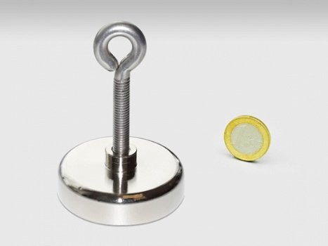 Neodymium Potmagneet met oogmoer 60mm - 1