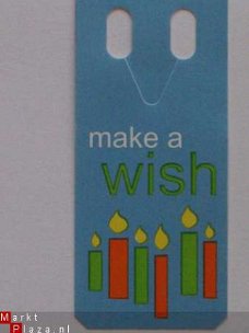 OPRUIMING: tag make a wish blauw