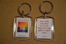 Sleutelhanger "Positiefje" met spreuk YML 89: Nee zeggen