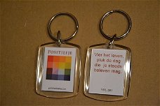 Sleutelhanger "Positiefje" met spreuk YML 591 "Vier het leven"