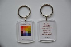 Sleutelhanger "Positiefje" met spreuk YML 1753 "Geniet van ieder mooi moment"