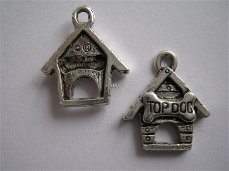 bedeltje/charm dieren : hondenhok - 19x16 mm - 1