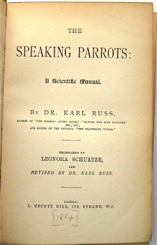 The Speaking Parrots [1884] Karl Russ Zeldzame bandtekening - 2