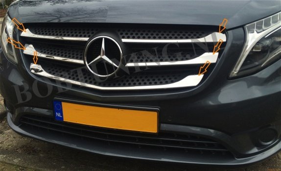 Bobtuning Rvs Grill lijsten Mercedes Vito W447 V Klasse - 1