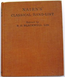 Nairn's Classical Hand-List 1939 Blackwell (editor)