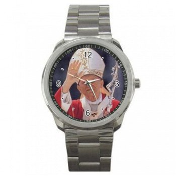 Paus Johannes Paulus II Stainless Steel Horloge - 1