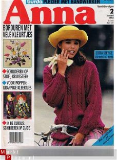 ANNA Borduur-,brei en haak handwerkblad januari 1993   Cado